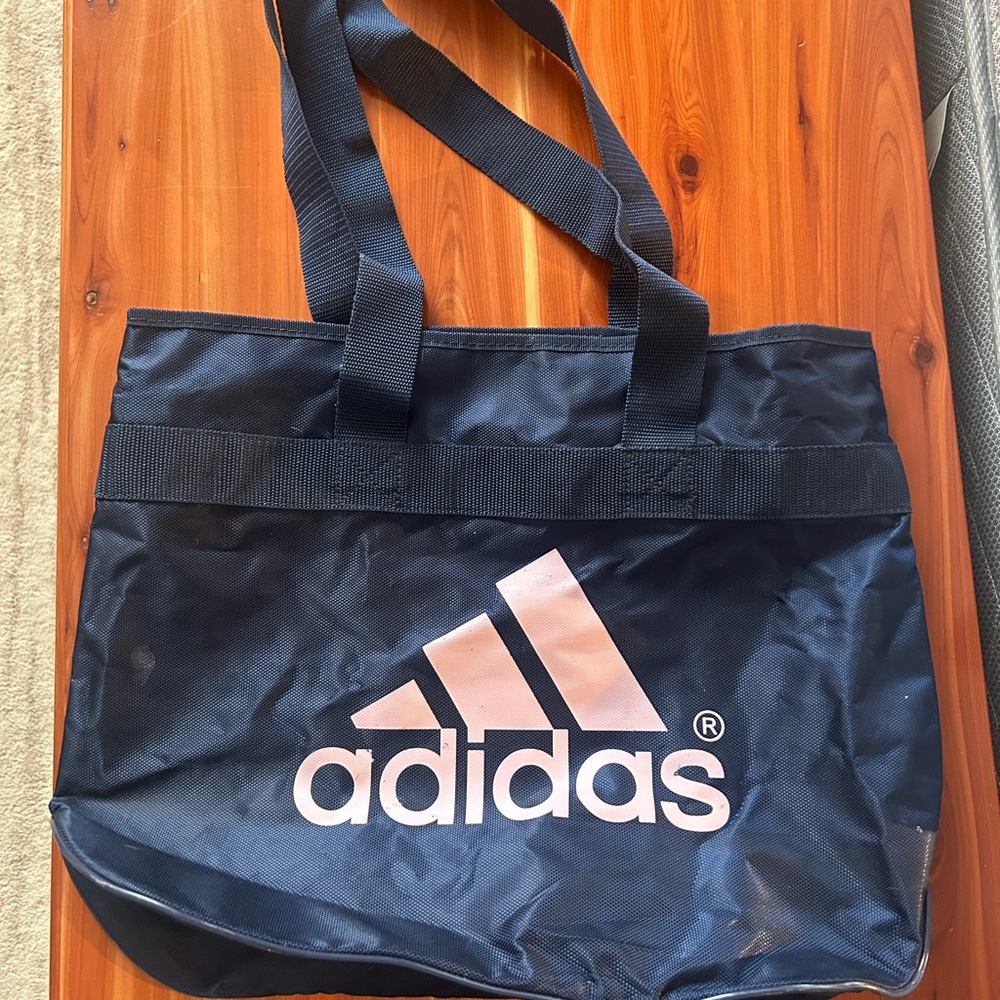 Adidas Blue and Pink Tote Bag with Logo